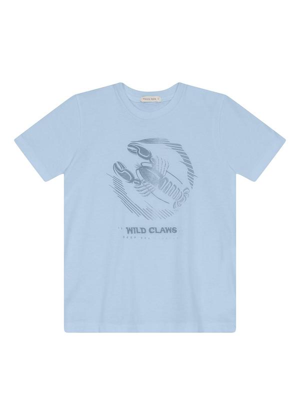 Vista 2 Camiseta Masculina em Meia Malha Azul Diametro Diametro