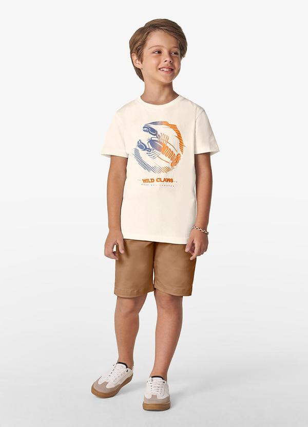 Camiseta Masculina em Meia Malha Bege