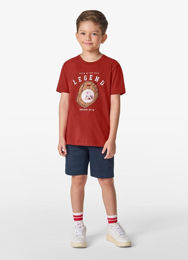 Vista 2 Camiseta Masculina em Meia Malha Laranja Trick Nick Trick Nick