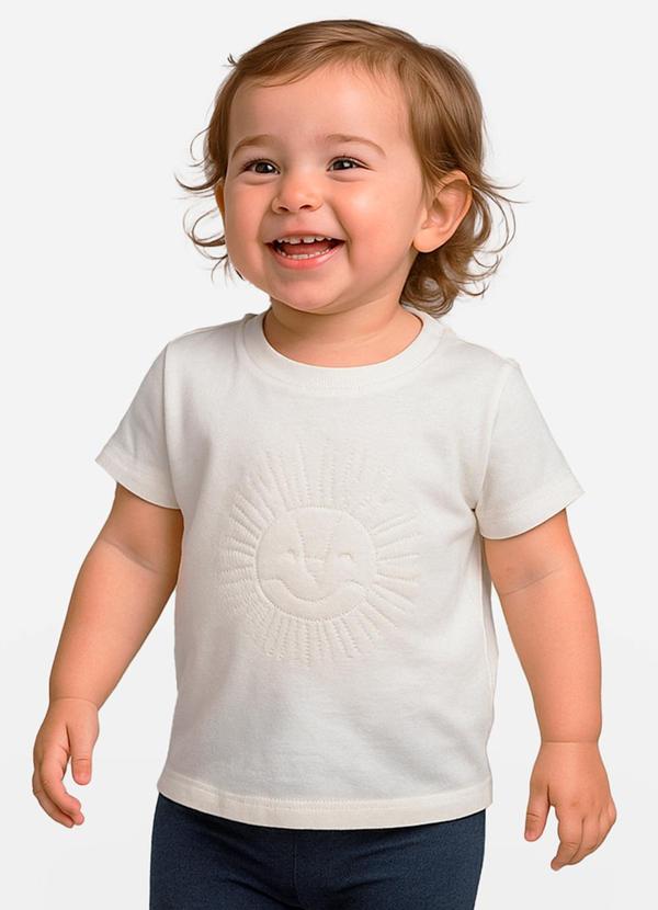 Vista 2 Camiseta Masculina Infantil Bege Rovitex Rovitex