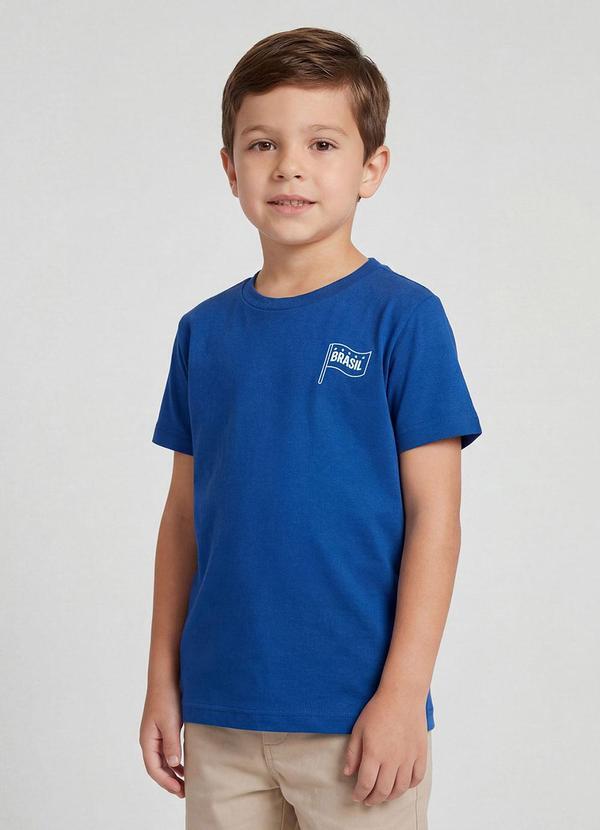 Camiseta Masculina Infantil Brasil Azul