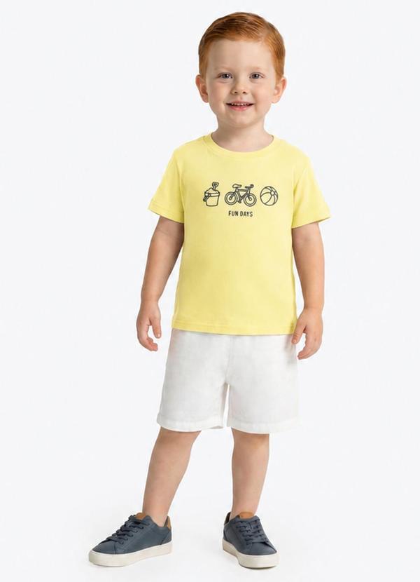 Camiseta Meia Malha Amarelo
