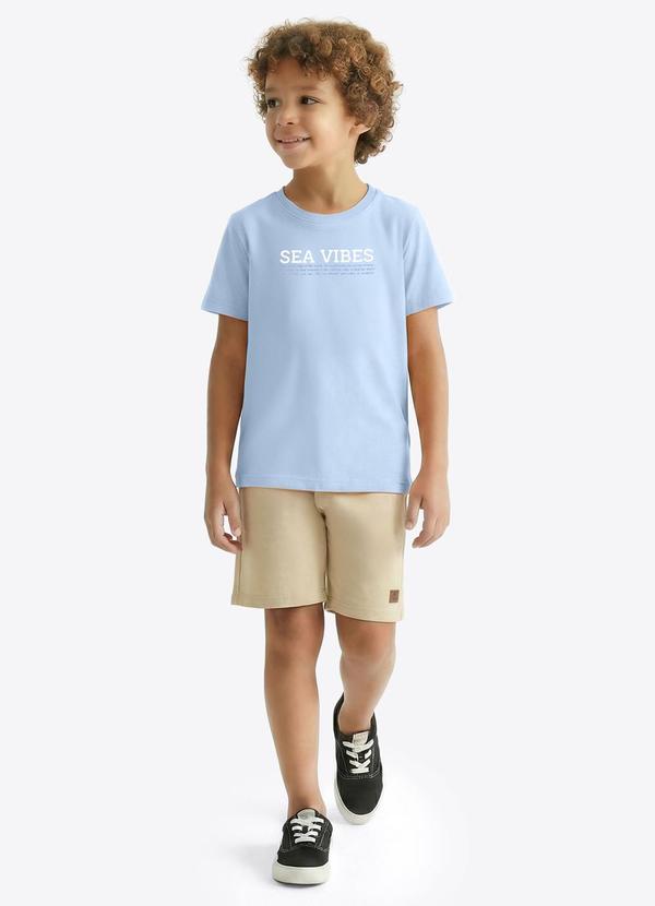 Camiseta Meia Malha Azul