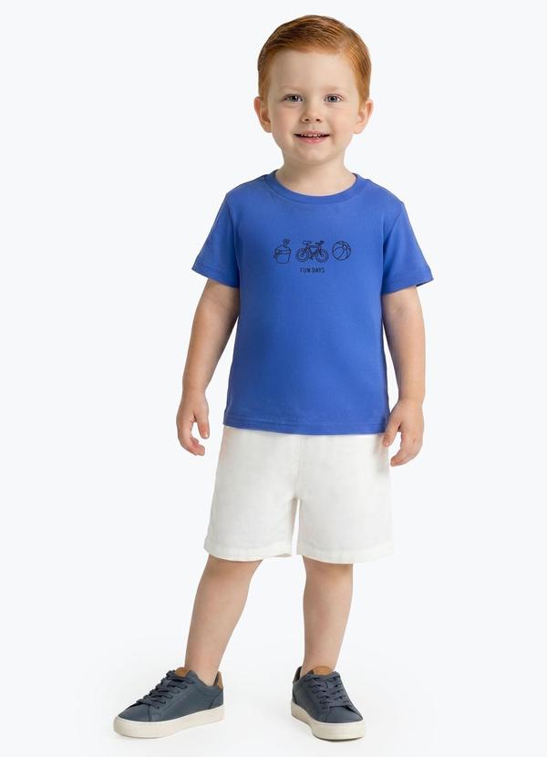 Camiseta Meia Malha Azul