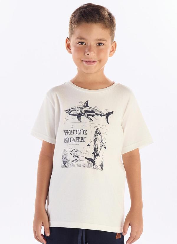 Vista 2 Camiseta Meia Malha Bege Pulla Bulla Pulla Bulla