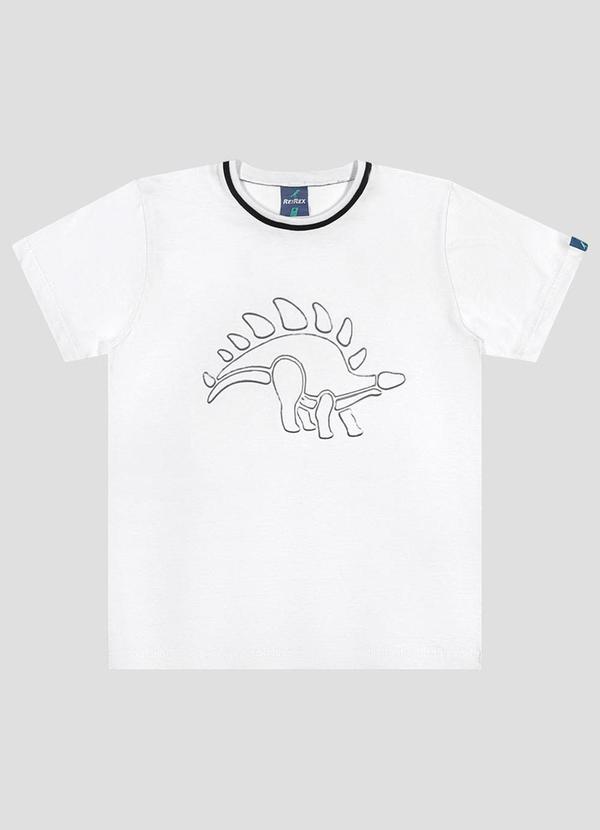 Camiseta Meia Malha com Estampa Embossing Branco