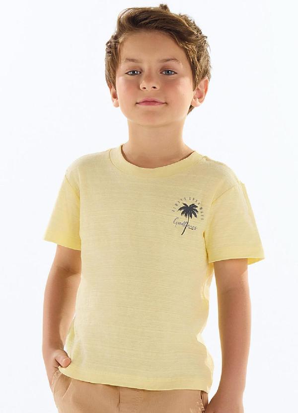 Vista 2 Camiseta Meia Malha Flamê Amarelo Quimby Quimby