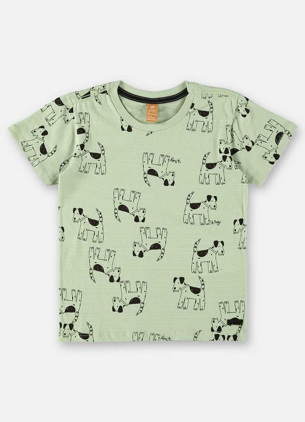 Vista 2 Camiseta Meia Malha Flamê Infantil Verde Up Baby Up Baby