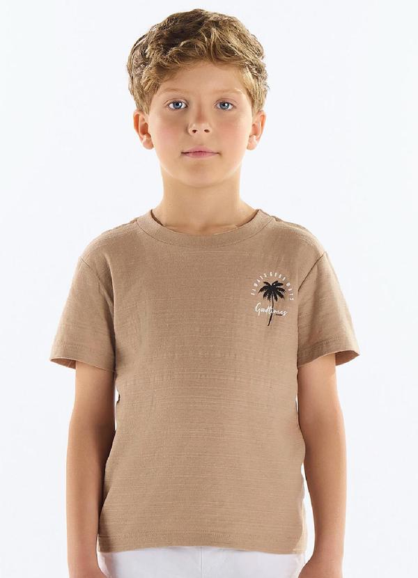 Vista 2 Camiseta Meia Malha Flamê Marrom Quimby Quimby