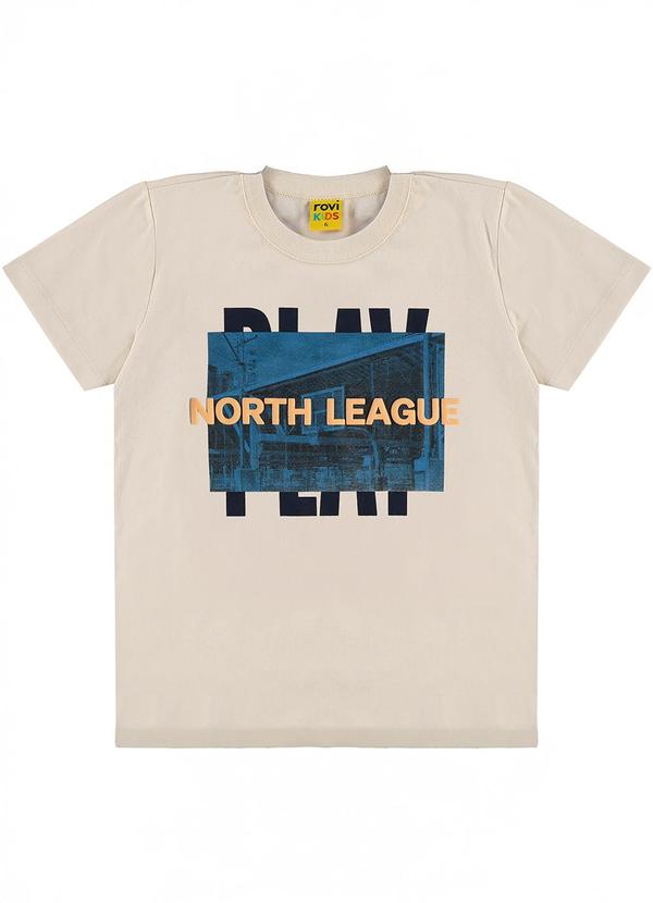 Camiseta Meia Malha Infantil Bege