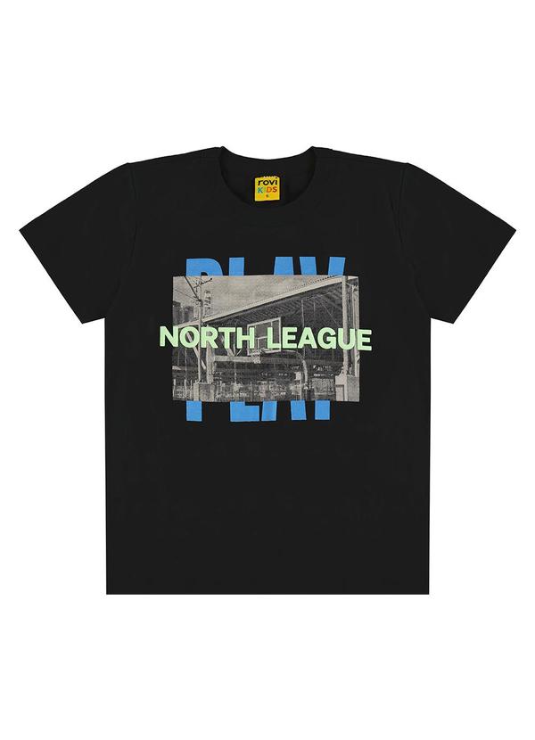 Camiseta Meia Malha Infantil Preto