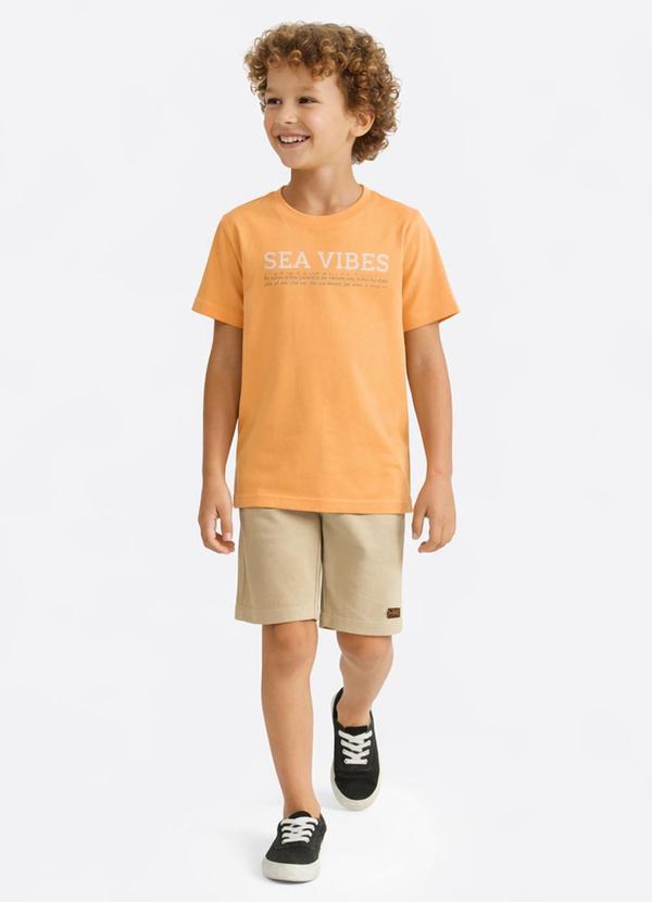 Camiseta Meia Malha Laranja