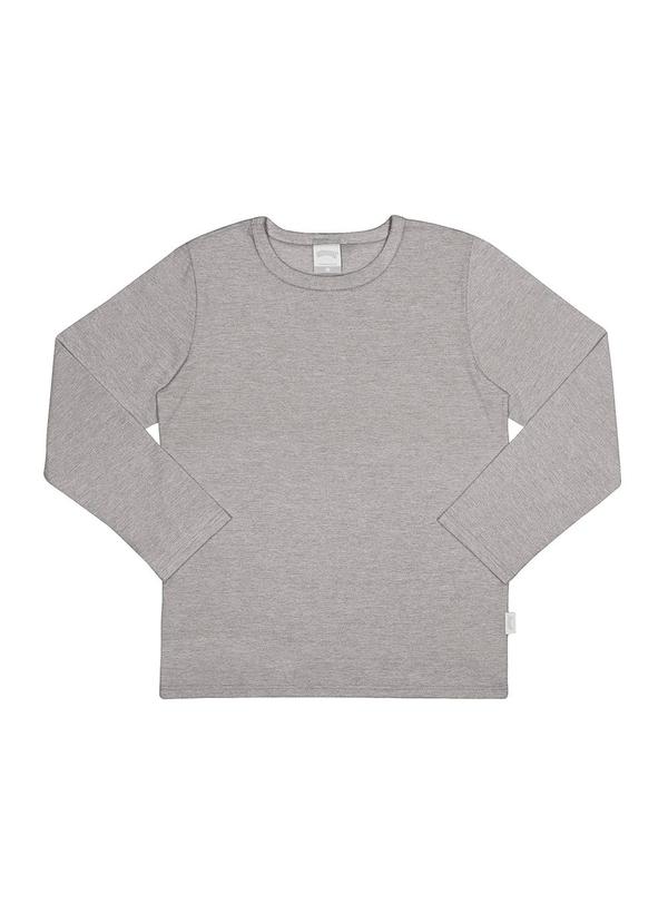 Vista 2 Camiseta Meia Malha Penteada Cinza Alakazoo Alakazoo