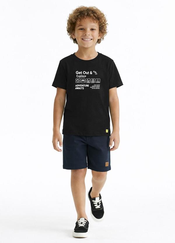 Camiseta Meia Malha Preto