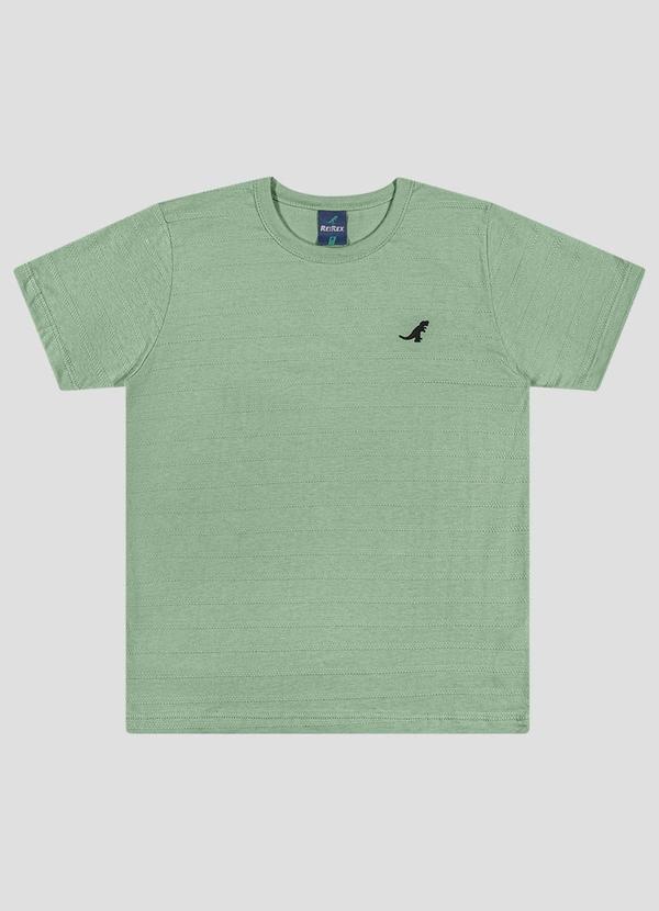 Camiseta Meia Malha Trabalhada Striped Verde
