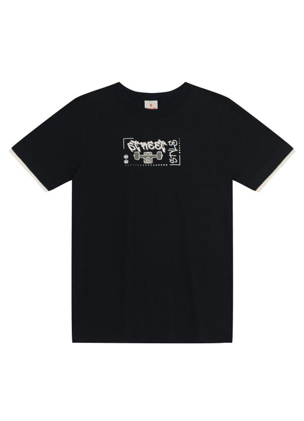 Vista 2 Camiseta Menino com Aplique de Skate Preto Brandili Brandili