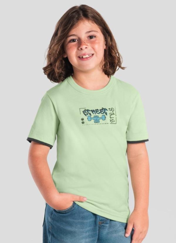 Vista 2 Camiseta Menino com Aplique de Skate Verde Brandili Brandili