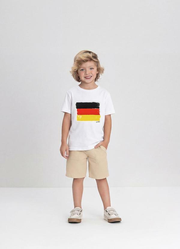 Camiseta Infantil com Bandeira Alemanha Branco