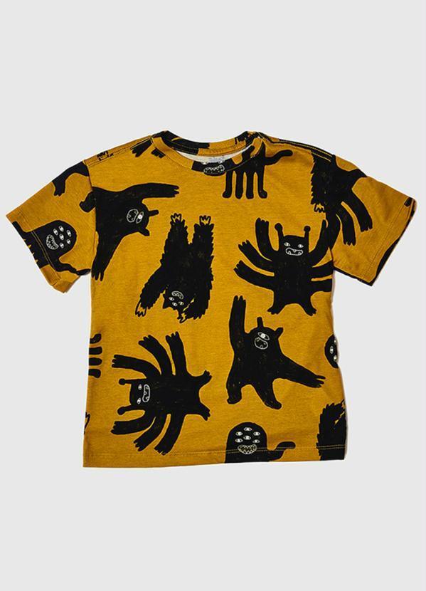 Camiseta Menino de Malha Trengos Amarelo