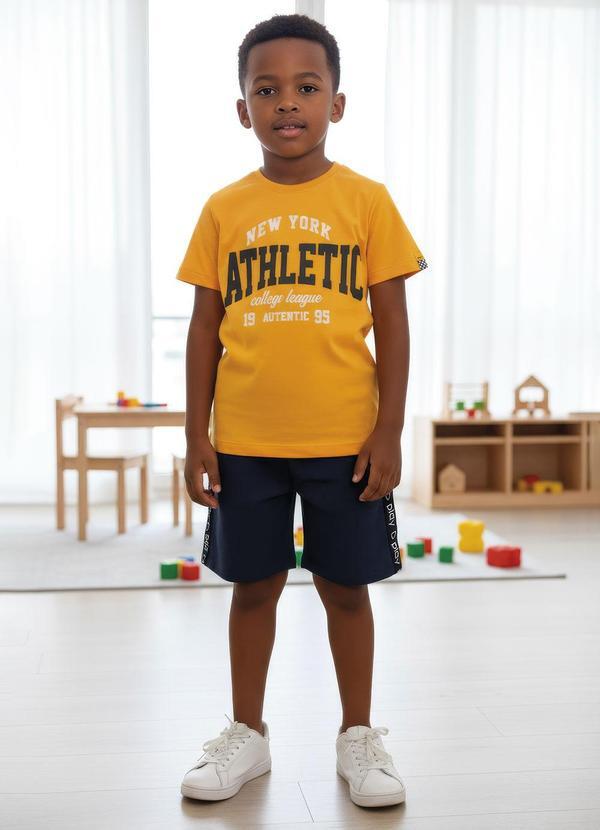 Camiseta Menino em Malha Laranja