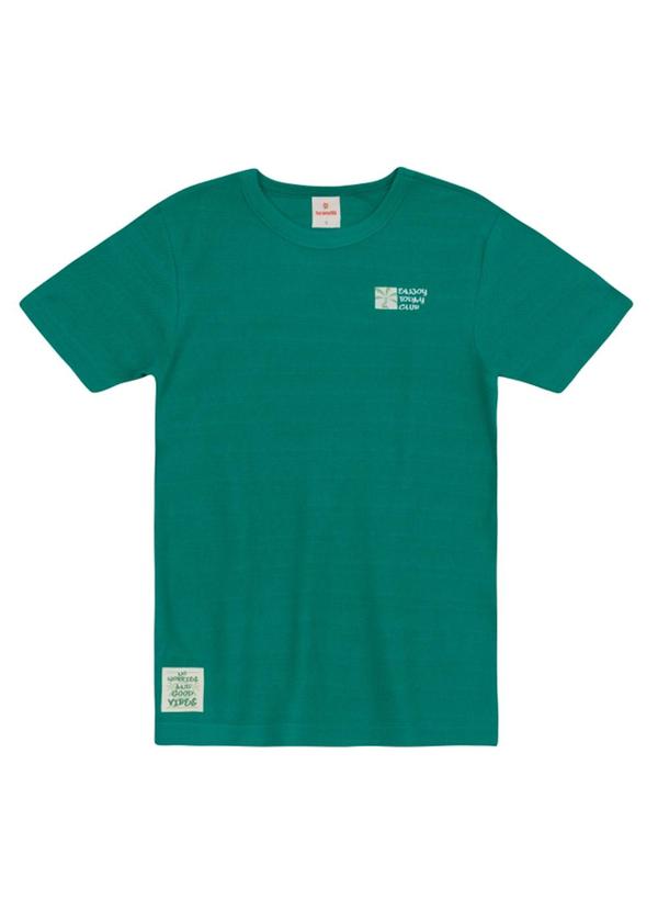 Camiseta Menino em Malha Texturizada Verde