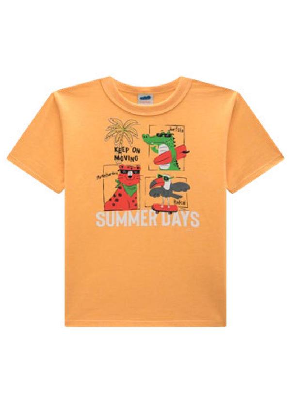 Vista 2 Camiseta Menino em Meia Malha Laranja Up Baby Up Baby