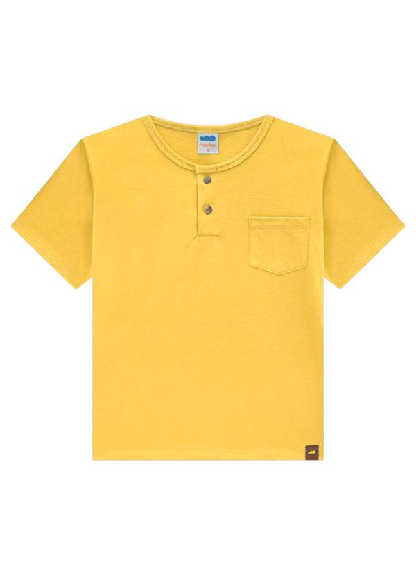 Vista 2 Camiseta Menino em Meia Malha Penteada Amarelo Marlan Marlan