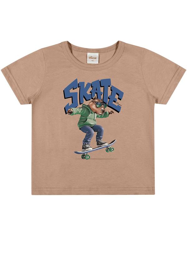 Camiseta Menino Estampa Divertida Marrom