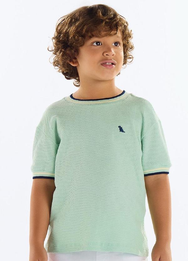 Camiseta Menino Malha Colmeia Verde