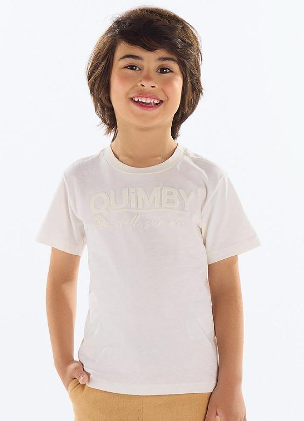 Vista 2 Camiseta Menino Meia Malha Bege Quimby Quimby