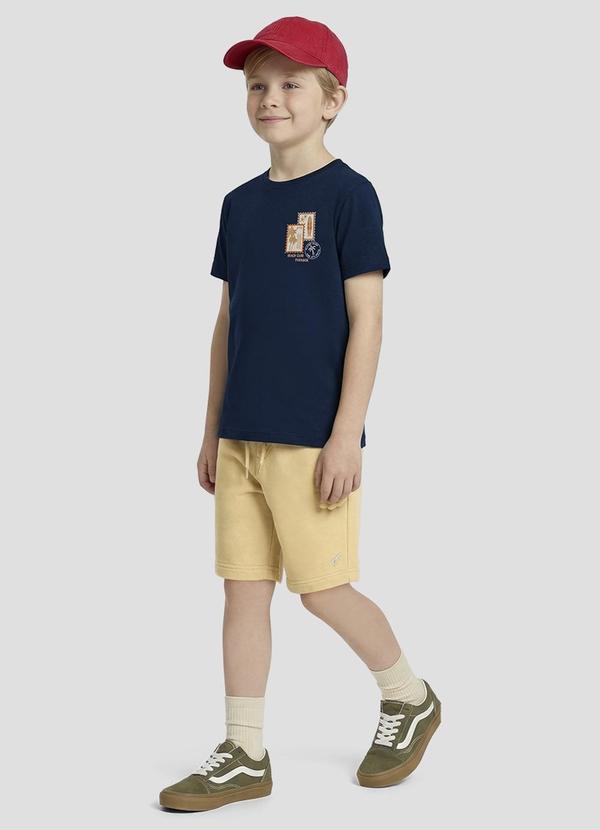 Camiseta Menino Meia Malha Estampada Azul