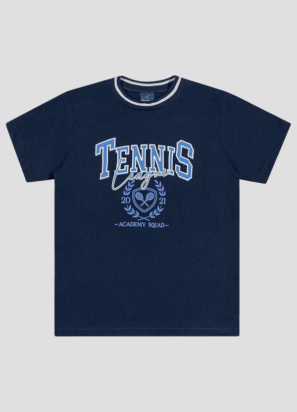 Camiseta Menino Meia Malha Estampada Azul