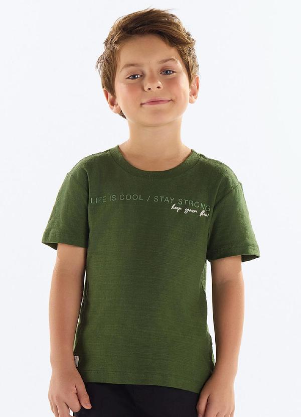 Vista 2 Camiseta Menino Meia Malha Flamê Verde Quimby Quimby