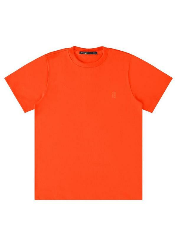 Vista 2 Camiseta Menino Meia Malha Penteada Laranja Ioluig Ioluig