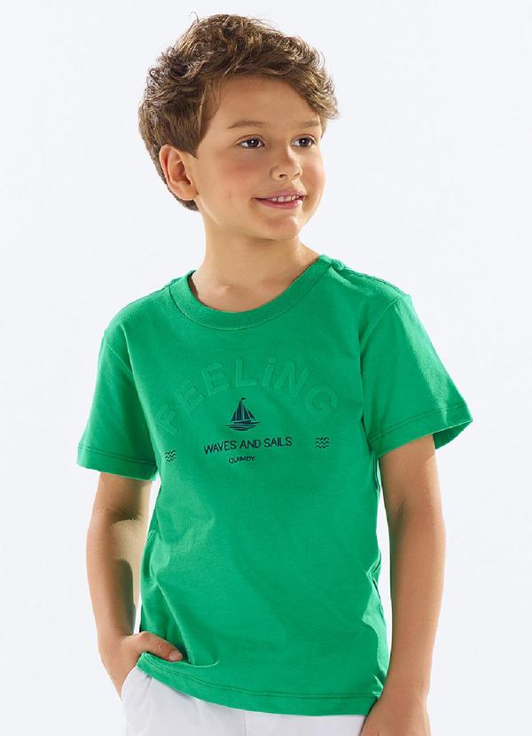 Vista 2 Camiseta Menino Meia Malha Verde Quimby Quimby