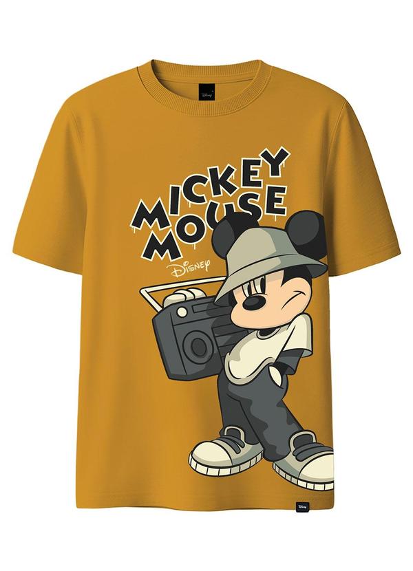 Camiseta Mickey Mouse® em Malha Amarelo Mostarda