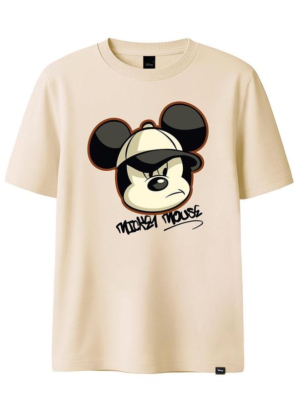 Camiseta Mickey Mouse® em Malha Bege