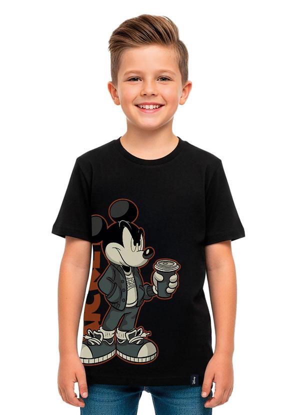 Camiseta Mickey Mouse® em Malha Preto