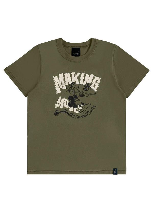 Vista 2 Camiseta Mickey Mouse Menino Verde Militar Malwee Kids Malwee Kids