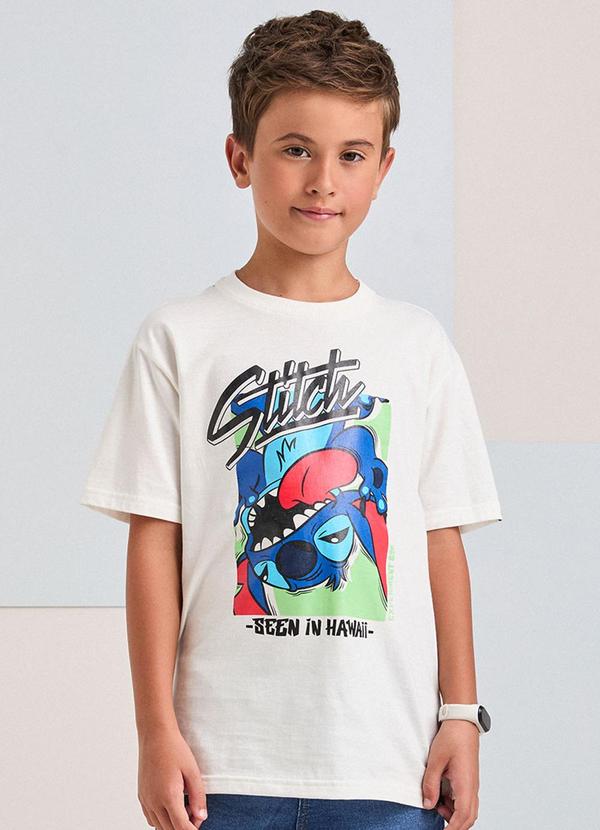 Camiseta Off White do Stitch Pérola