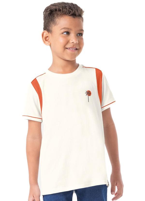 Camiseta Off White Palmeira em Puff Menino