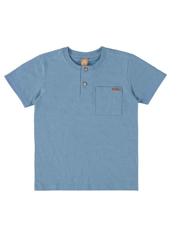 Vista 2 Camiseta para Menino em Linho Flamê Azul Up Baby Up Baby