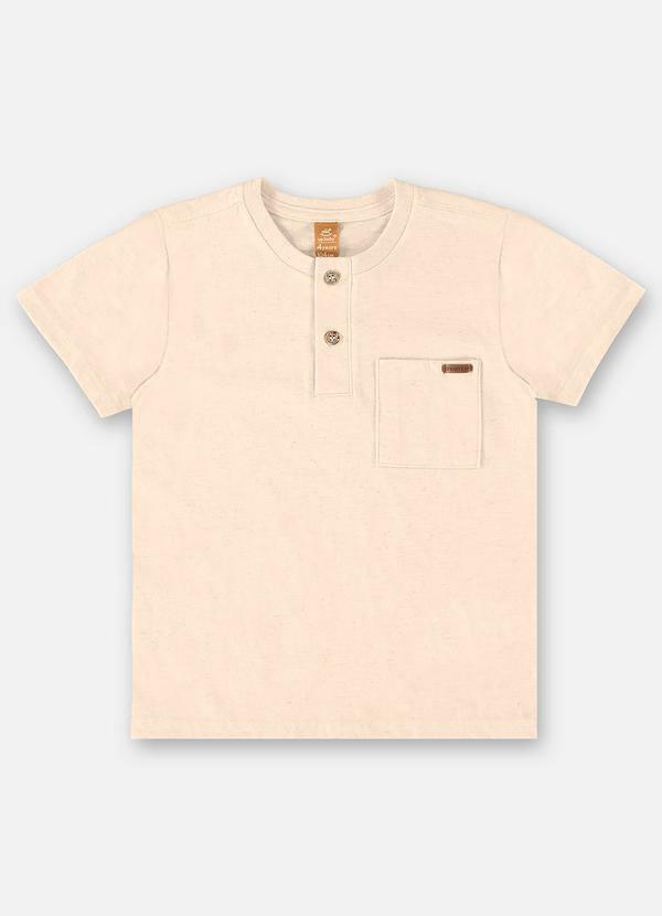 Vista 2 Camiseta para Menino em Linho Flamê Bege Up Baby Up Baby