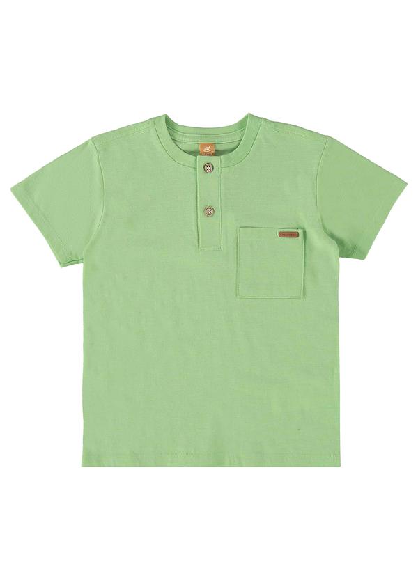 Vista 2 Camiseta para Menino em Linho Flamê Verde Up Baby Up Baby