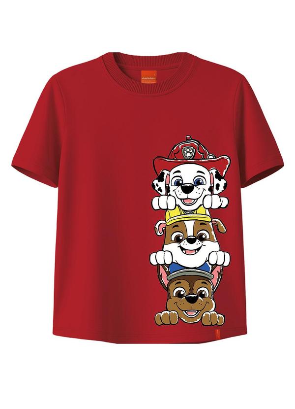 Camiseta Patrulha Canina® em Malha Vermelho