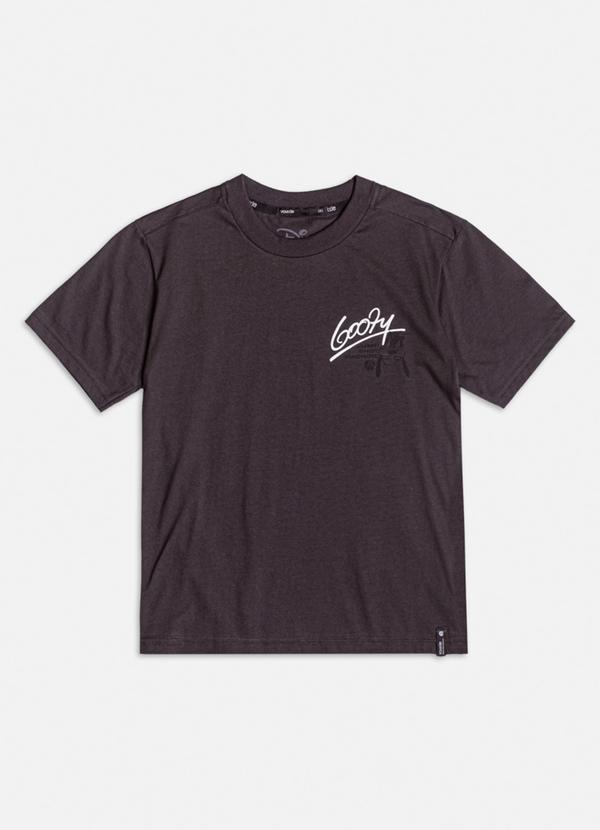 Camiseta Preta com Lettering Cinza