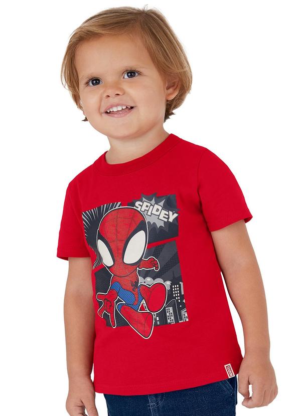 Vista 2 Camiseta Spidey em Puff Menino Vermelho Malwee Kids Malwee Kids