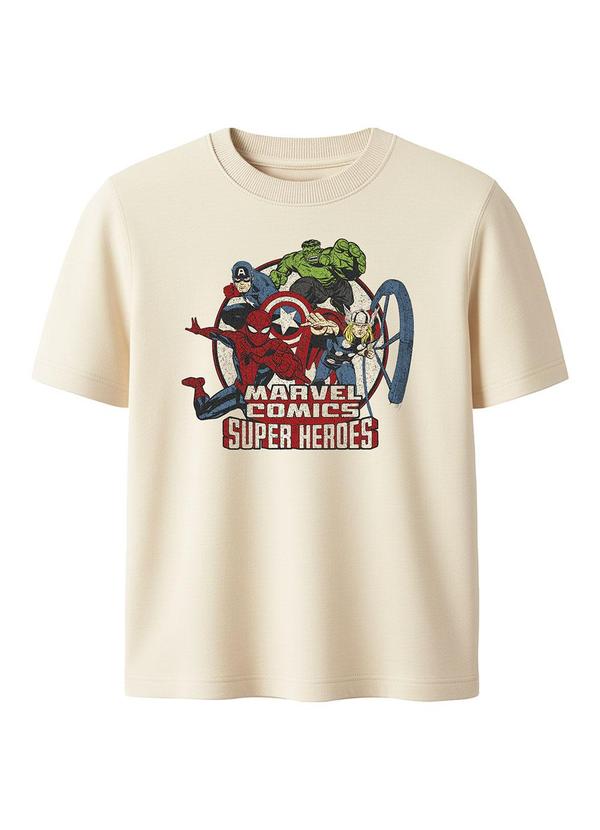 Camiseta Super Heróis da Marvel® Bege