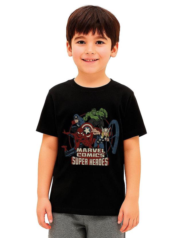 Camiseta Super Heróis da Marvel® Preto