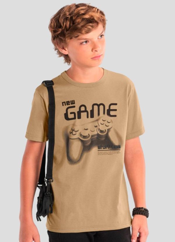 Camiseta Teen Menino de Games Marrom